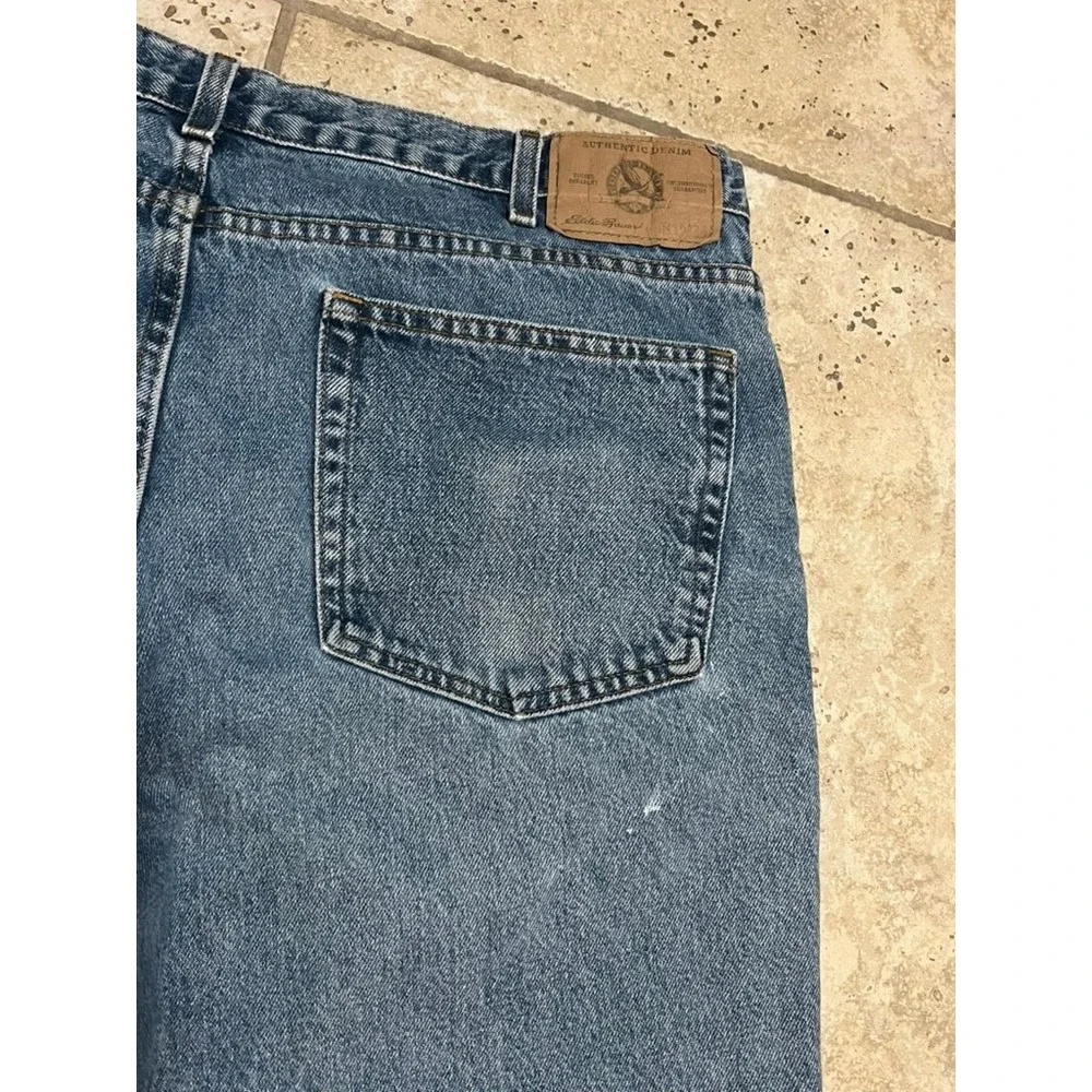Eddie Bauer Classic Fit Jeans Mens Blue Denim Straight Leg Rugged 100% Cotton